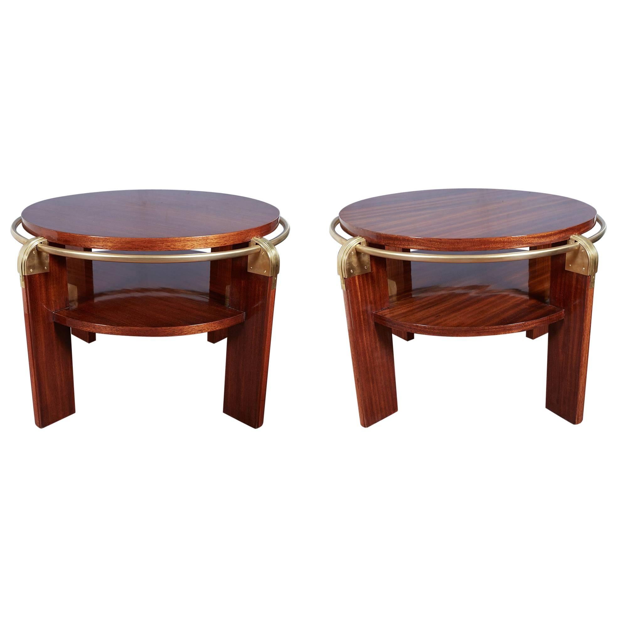 Pair or Single French Modern Gueridon, Low Side or Coffee Tables, Louis Sognot
