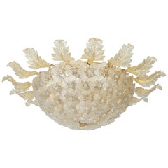 Large and Unique Handblown Murano Flush Mount