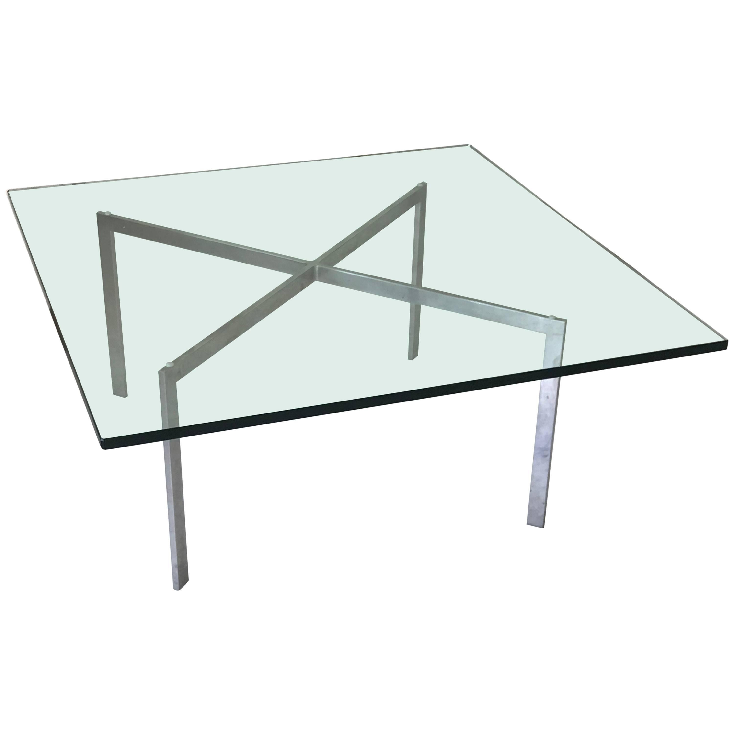 1970s Knoll Mies Van Der Rohe Barcelona Coffee Table with Glass Top