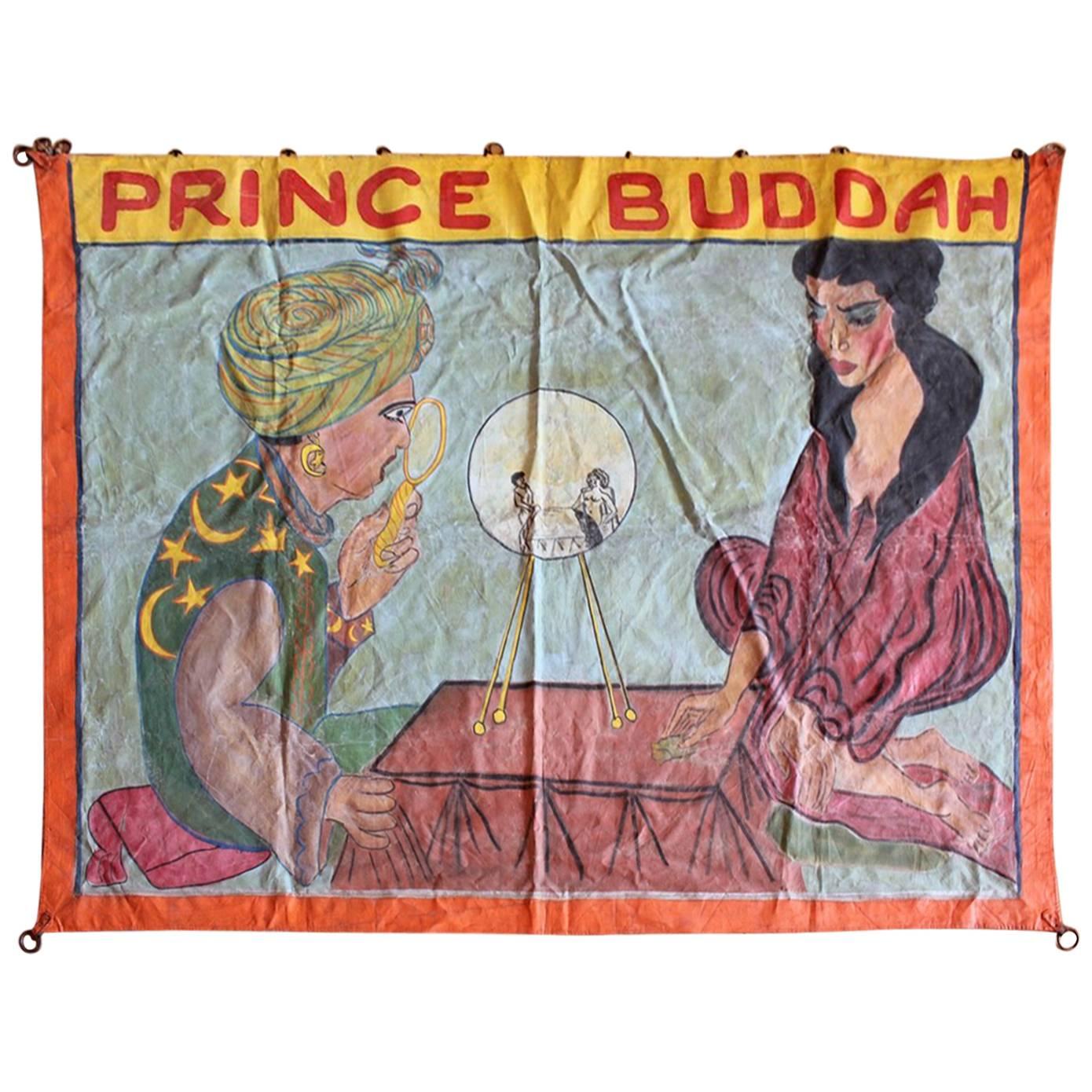 1950s Circus Sideshow Banner "Prince Buddah" For Sale