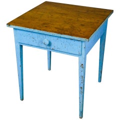 1880 Pine One-Drawer Country Side Table