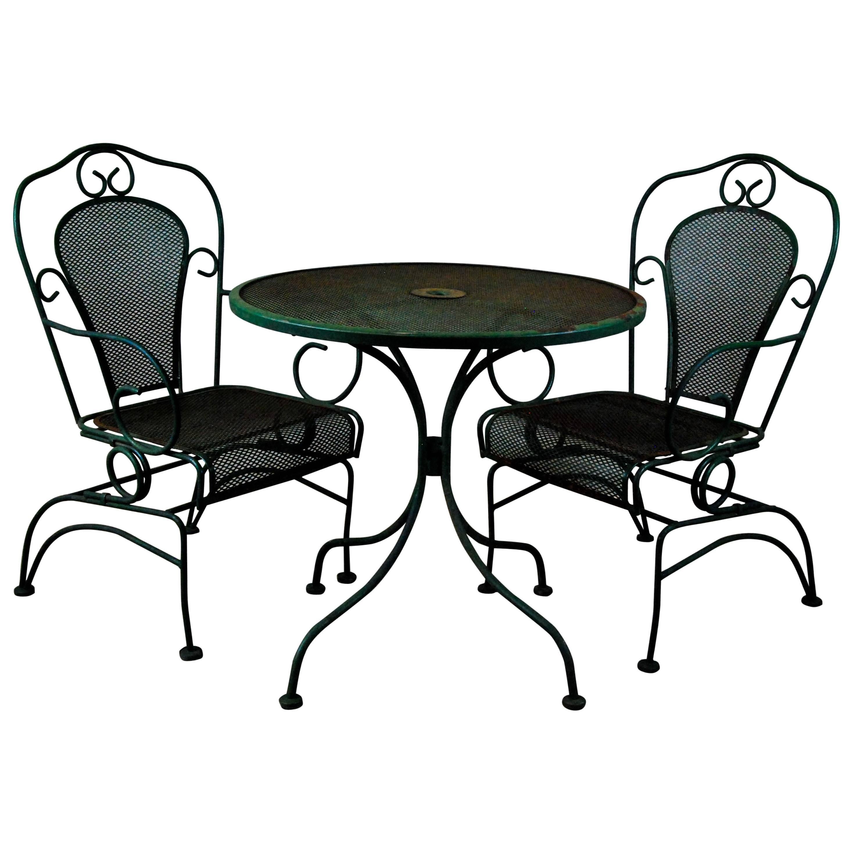 1940, French Outdoor Iron Bistro Set