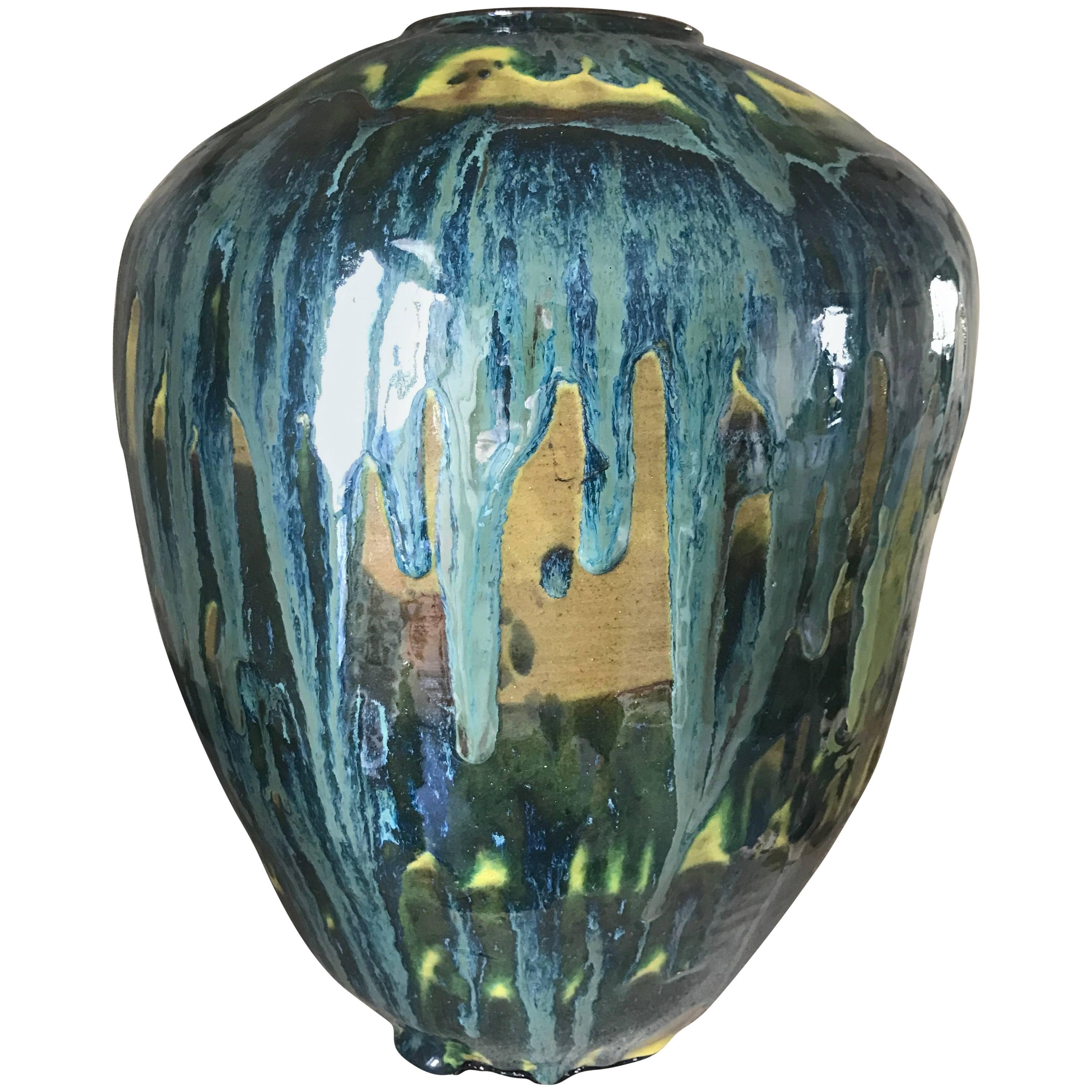 Handmade Mordern, Custom Glazed Ceramic Vase #3, Vessel, Decorative Object For Sale