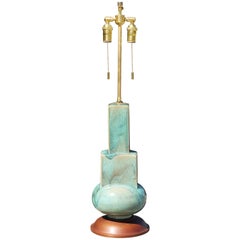 Flambe Glazed Art Deco Lamp