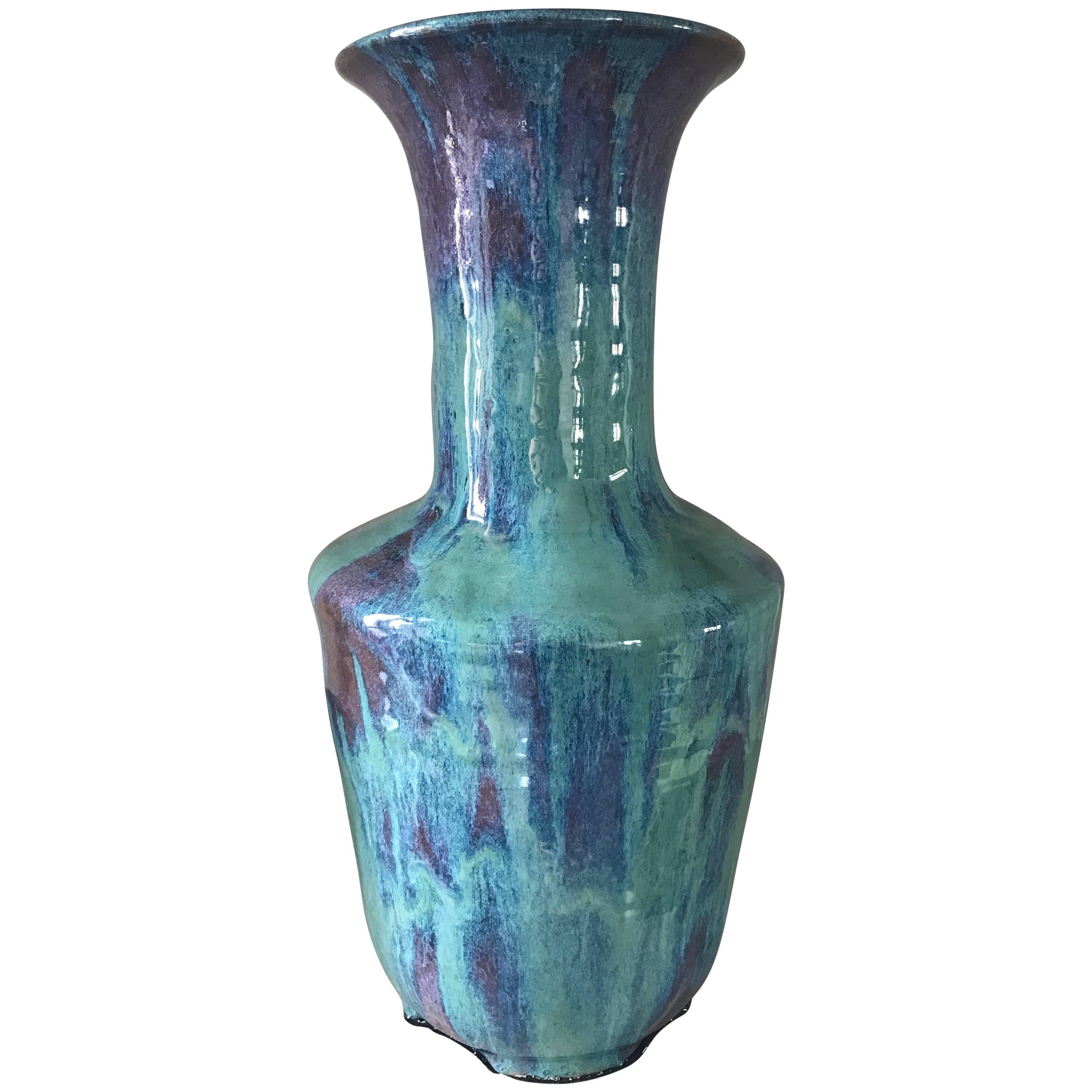 Handmade Modern, Custom Glazed Ceramic Vase #4, Vessel, Decorative Object For Sale