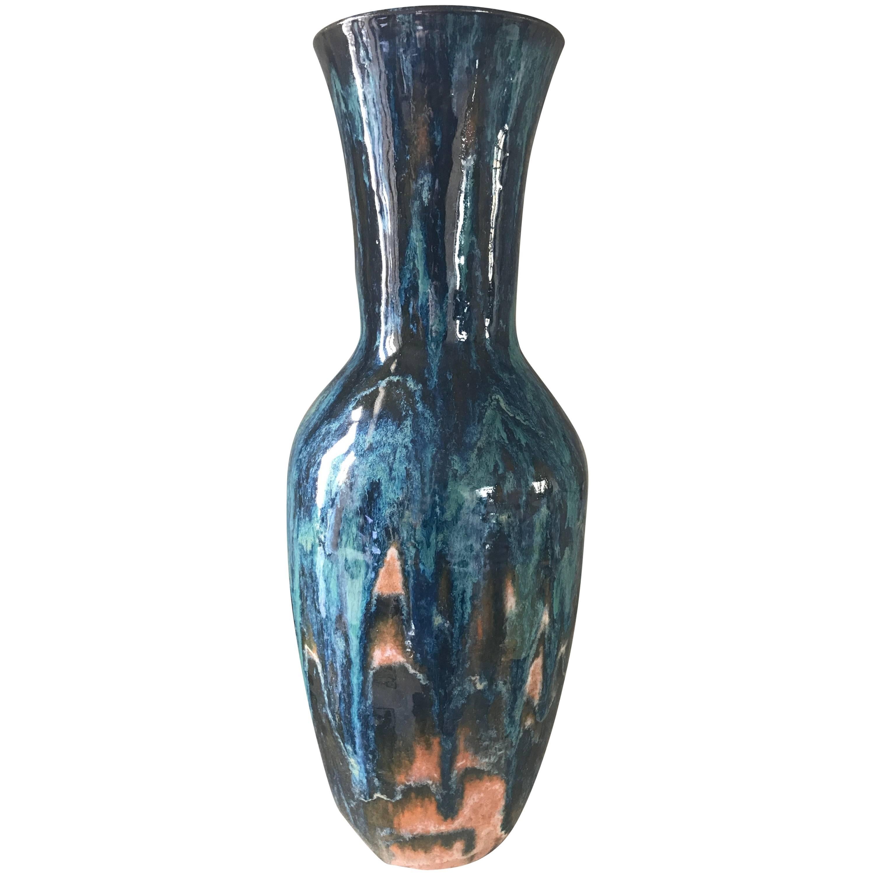 Handmade Modern, Custom Glazed Ceramic Vase #5, Vessel, Decorative Object For Sale