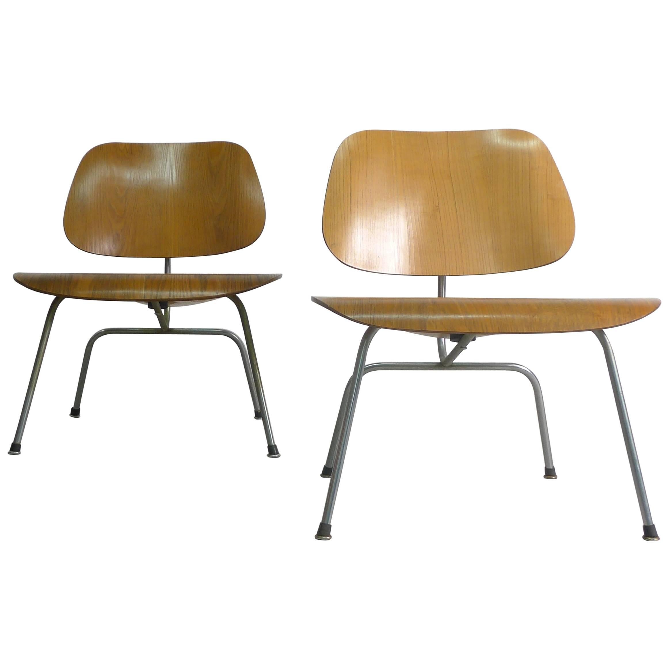 Pair of Vintage Eames LCM Chairs from the 1950s, Herman Miller Production
