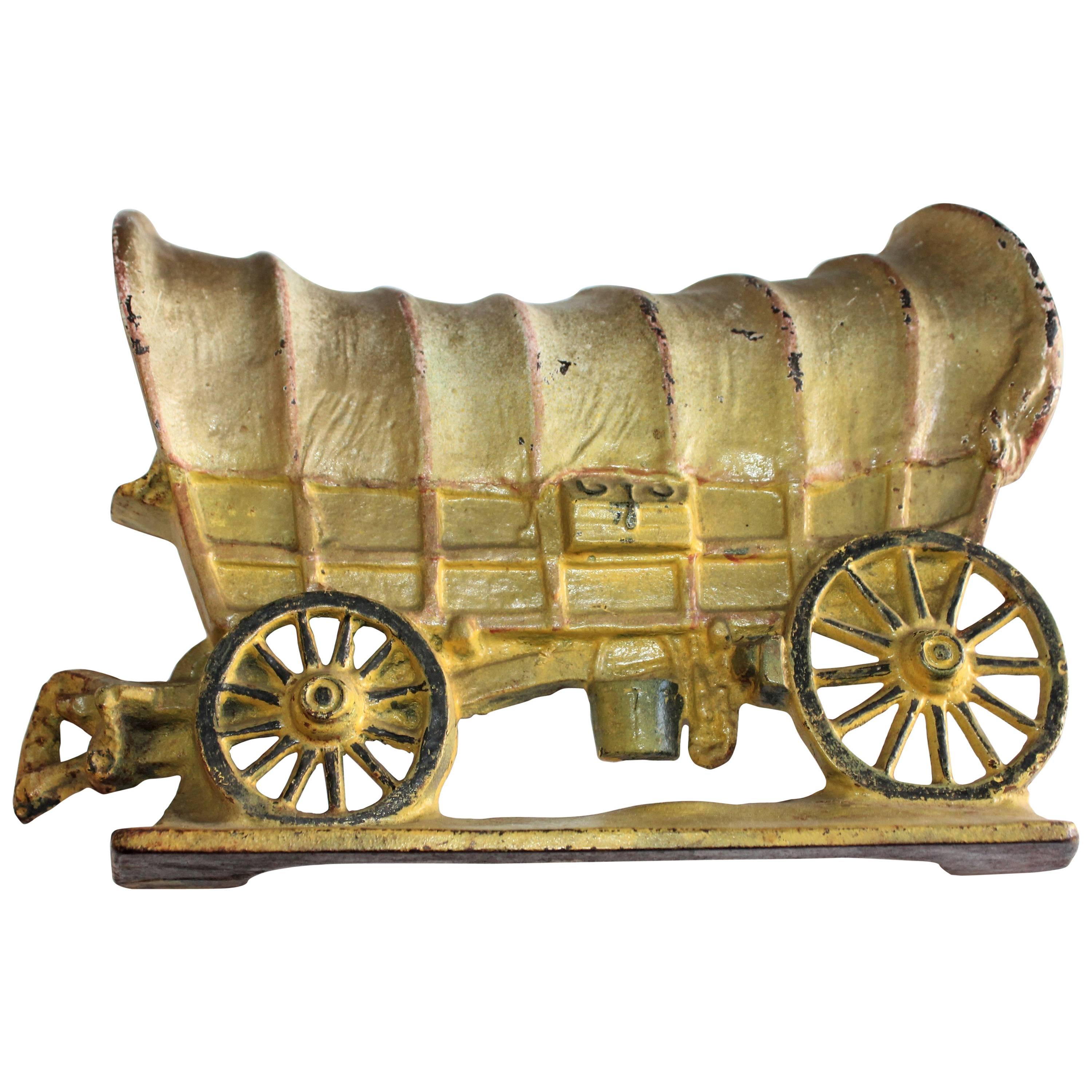 Iron Stage Coach in Original Painted Surface Doorstop