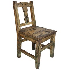 19th Century Original Painted Pueblo Childs Chair