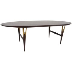 Mexican Modernist Sculptural Oval Dining Table, style of Escudero