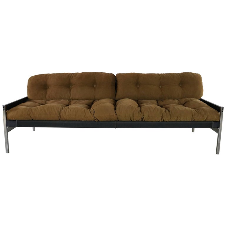 Landes Manufacturing Sling Sofa From, Encino Medium Brown Leather Sofa
