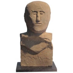 Carved Stone Bust Antique Carved Stone Bust