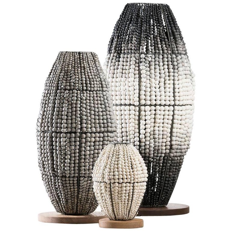 klaylife ombre handmade clay beaded floor lamp, 21st Century For Sale