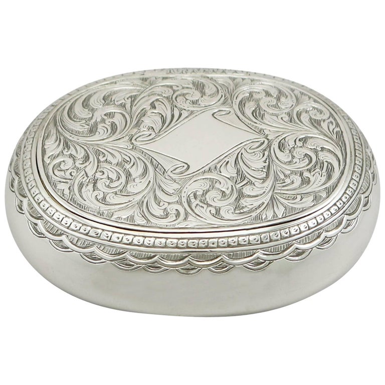 1890s Victorian Sterling Silver Tobacco Box For Sale at 1stdibs