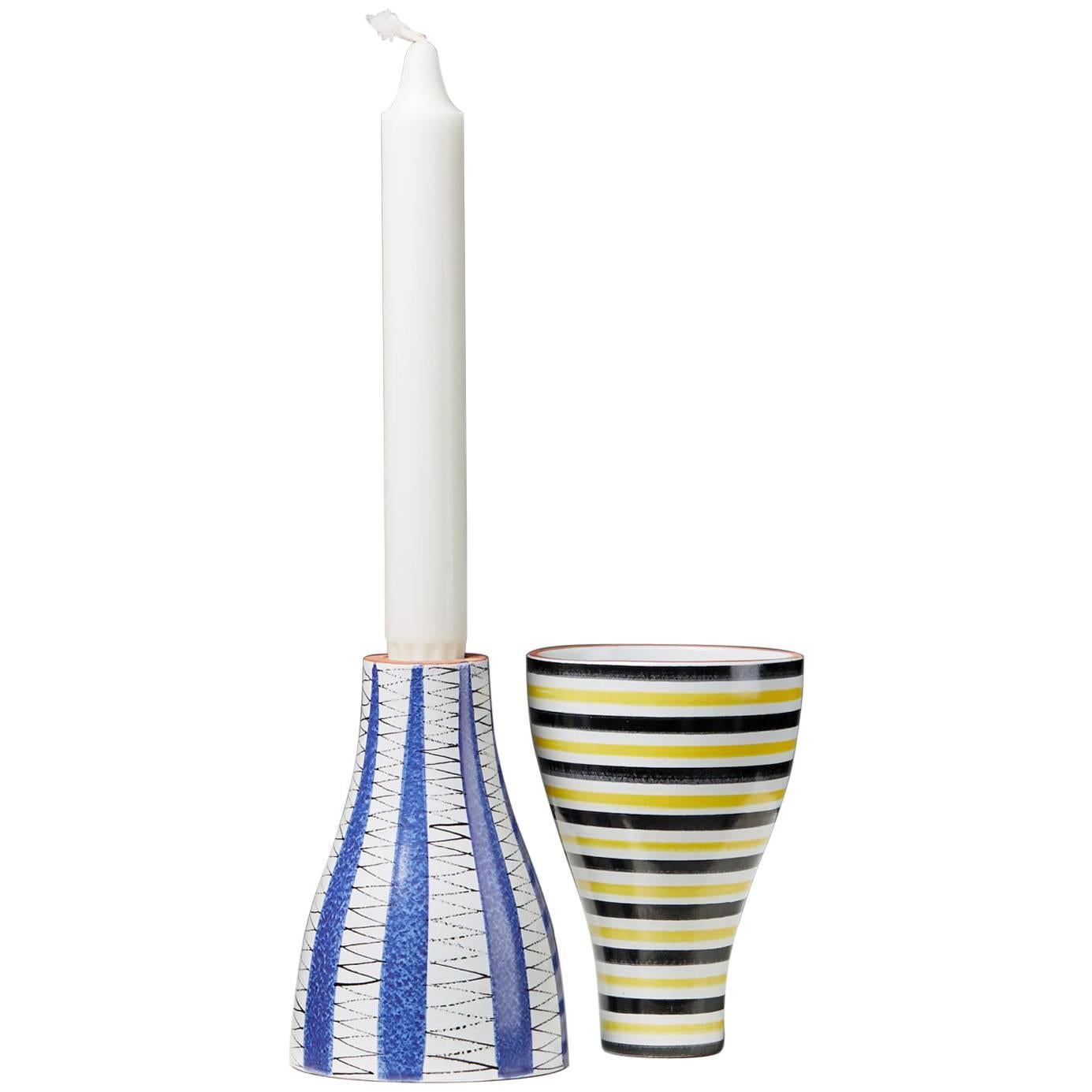 Pair of Vases/ Candlesticks Designed by Stig Lindberg, Sweden, 1950s