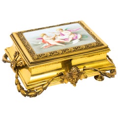 19th Century French Ormolu and Painted Porcelain Casket