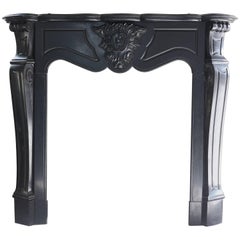 Black Marble Antique Fireplace from Belgium, Louis XV, 19th century