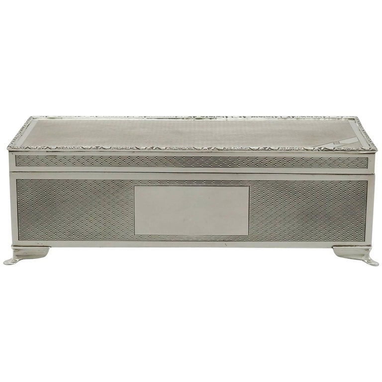 1970s Sterling Silver Cigarette/Jewelry Box by Harman Brothers For Sale