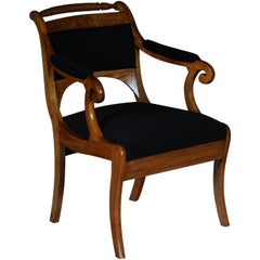 Antique 19th Century Biedermeier Armchair, Chair Kirschbaum, circa 1825