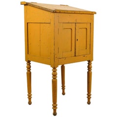 Antique Spanish Yellow School Lectern or Side Cupboard, circa 1920