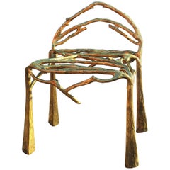 Handsculpted Brass Chair, Twigy, Masaya