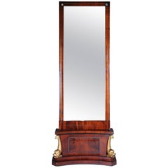 19th Century Courtly Delphin Empire Console Mirror, circa 1815