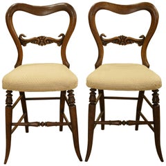 balloon chairs for sale Pair of Victorian Balloon Back Rosewood Chairs