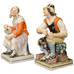 Antique Pair of Victorian Staffordshire Figures