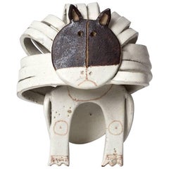 Bruno Gambone Stylised Cat Ceramic Sculpture