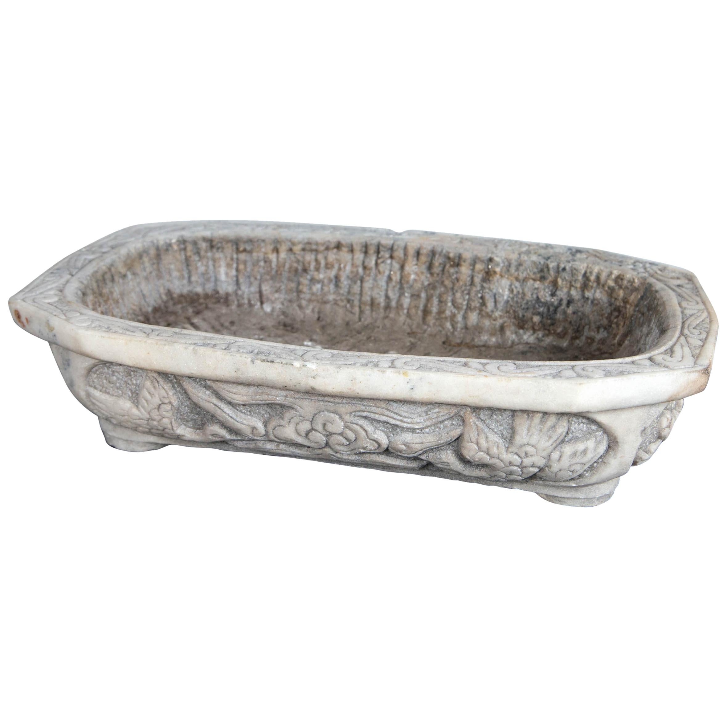 Carved Marble Planter For Sale