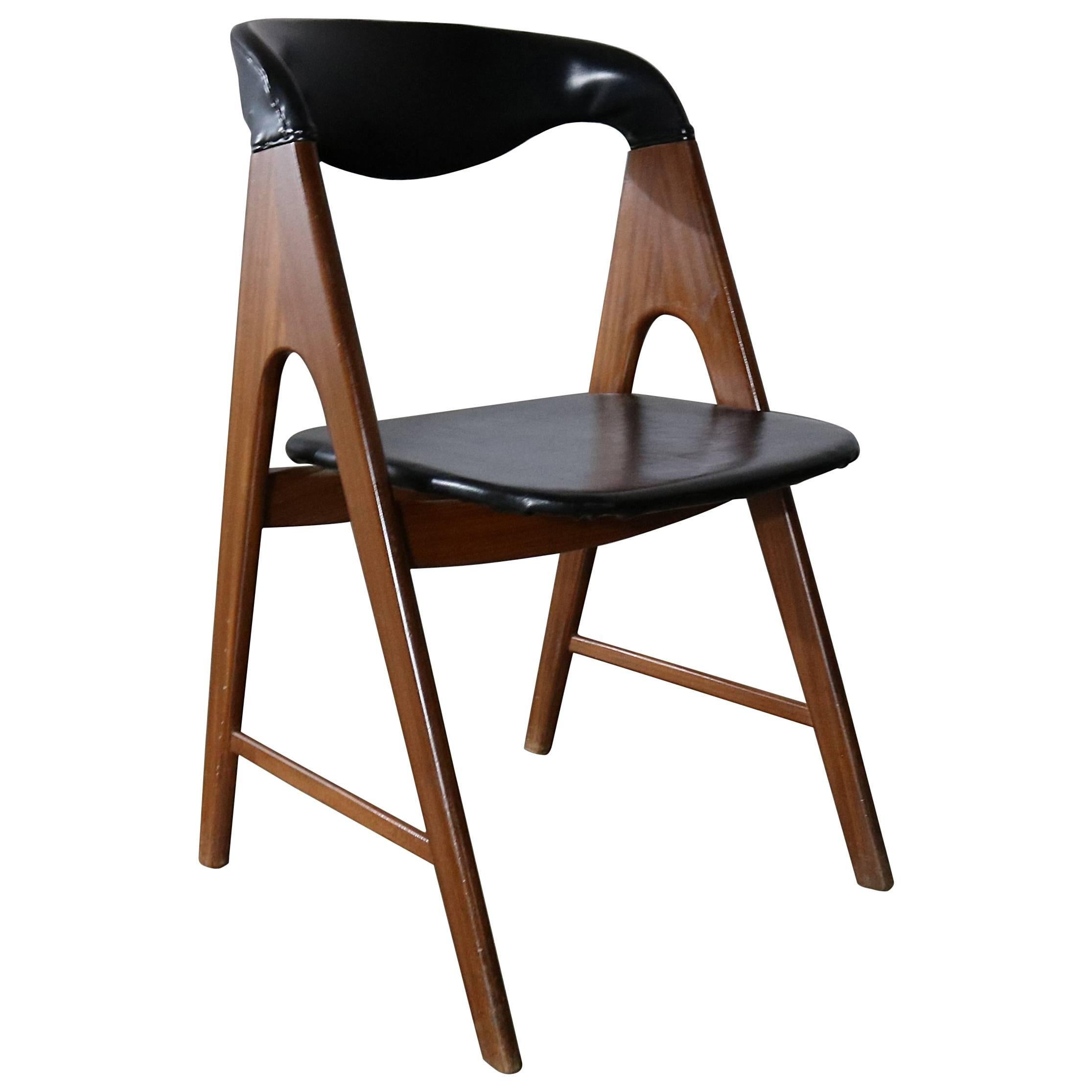Frame Scandinavian Modern Side Chair Manner of Kai Kristiansen Compass Chair