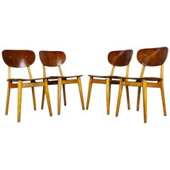 Vintage Set of Four Dining Chairs SB11 by Cees Braakman for Pastoe, Beech Teak Dutch