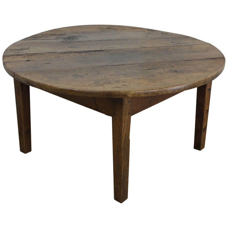 Rustic Antique Round French Cherry Coffee Table at 1stdibs
