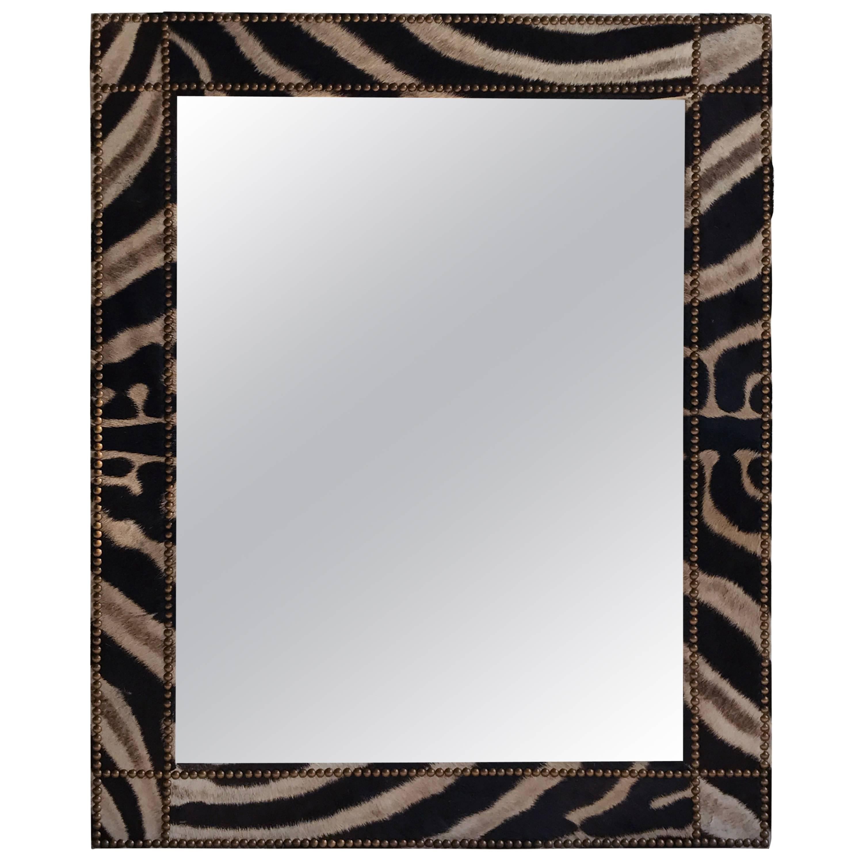 Large Zebra Hide Mirror, III