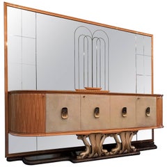 Italian Mid-Century Mirrored Sideboard by Osvaldo Borsani, 1940s