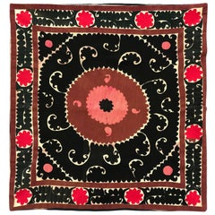 Oversized Retro Suzani Embroidered Floor or Pet Pillow