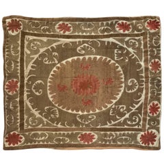 Oversized Retro Suzani Embroidered Floor or Pet Pillow