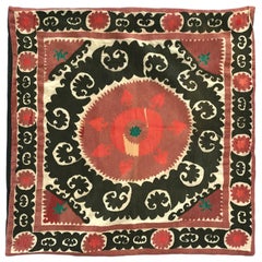 Oversized Vintage Suzani Embroidered Floor or Pet Pillow