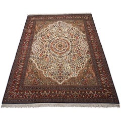 Fine Persian Qum Rug with Bird Motif, circa 1900