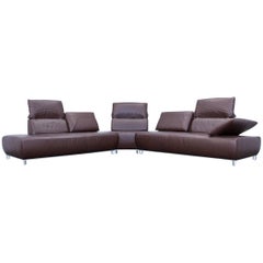 Koinor Volare Corner Sofa Leather Mocca Brown Function Couch Modern