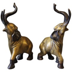 Pair of Brass Elephants from the 1930s