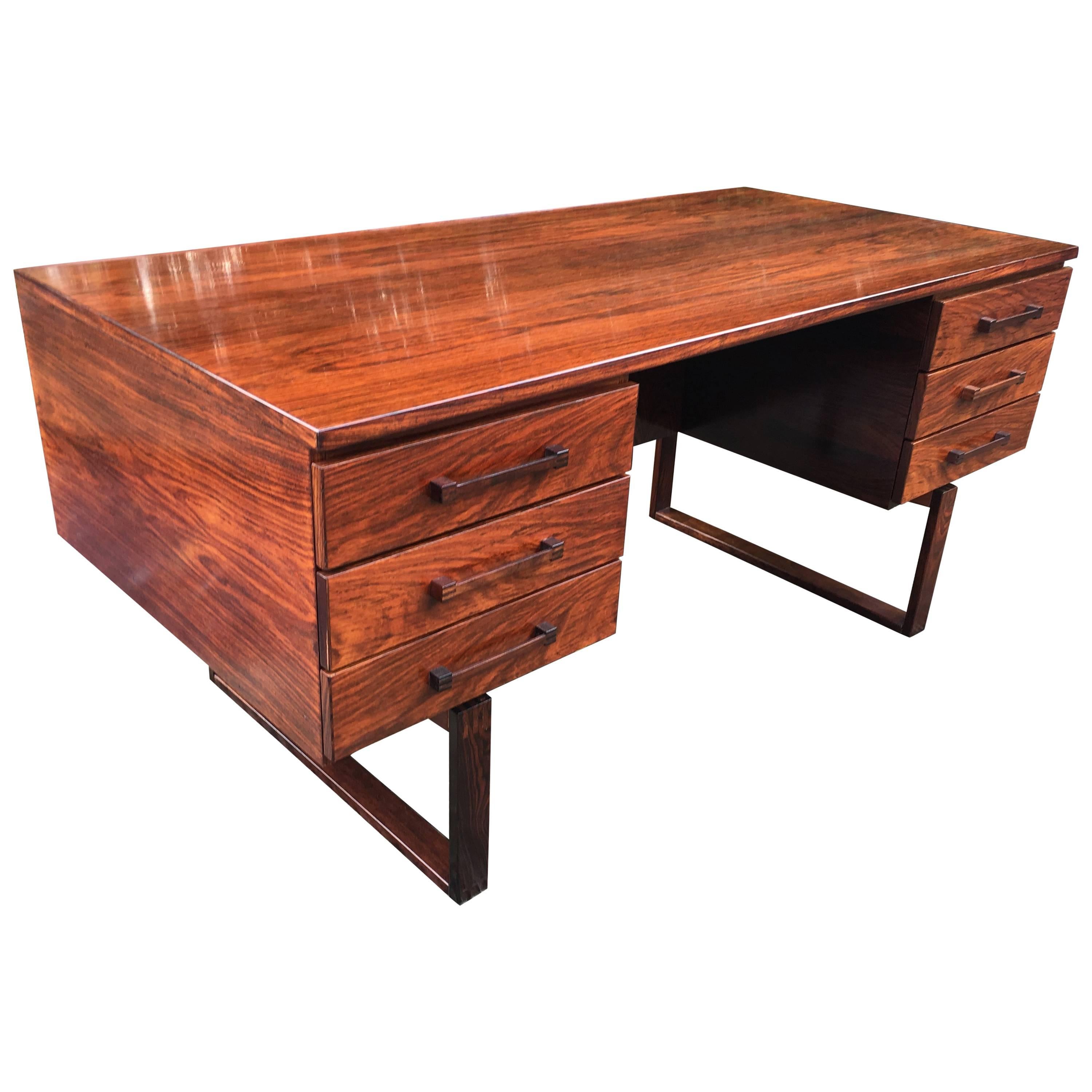 Very Fine Rosewood Midcentury Danish Desk by Henning Jensen and Torben Valeur