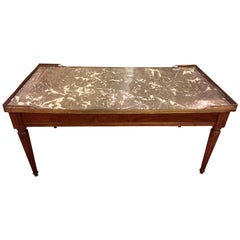 Louis XVI Style Marble-Top Maison Jansen Low Table / Coffee Table