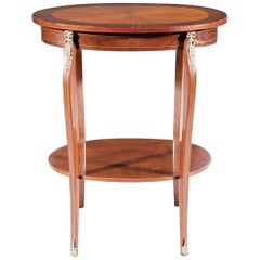 Antique English Bronze‑Mounted and Satinwood Inlaid Mahogany Side Table, 19th Century