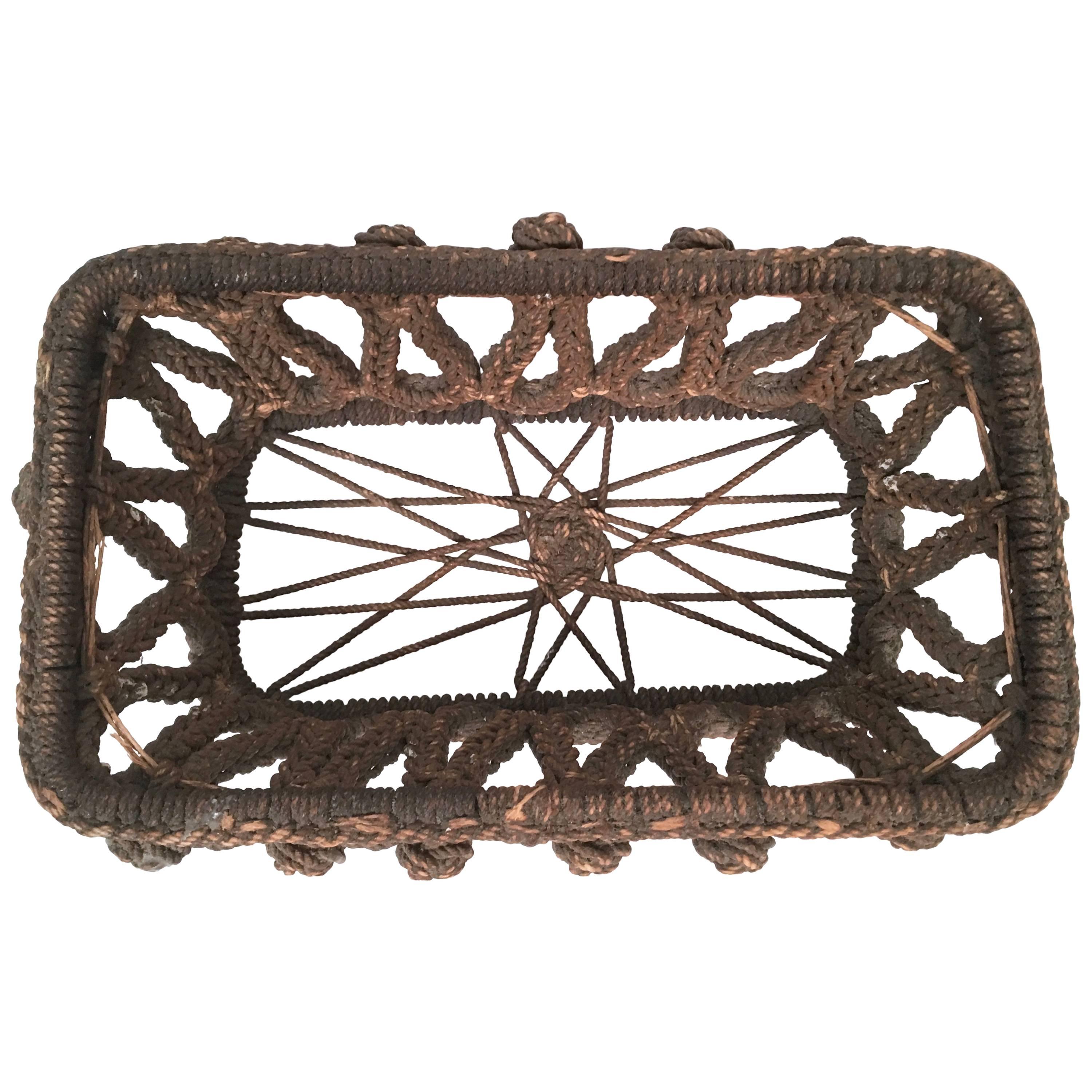 19th Century Sailor Made Ropework Basket
