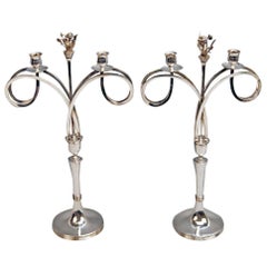 Silver 13 Lot Old Imperial Austria Pair Empire Candlesticks Grosswardein, 1815 5
