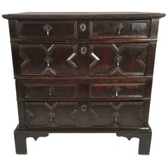 Antique Charles II Carved Oak Chest of Drawers