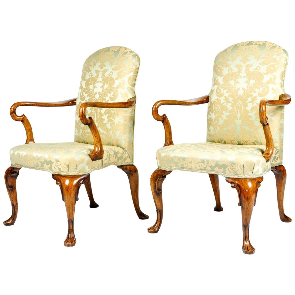 Antique Pair of English Side Armchairs