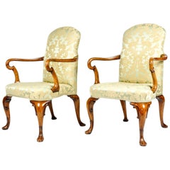 Antique Pair of English Side Armchairs