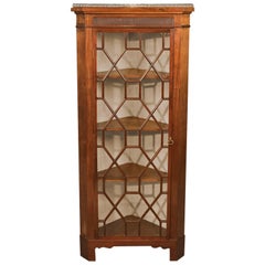 Edwardian Antique Glazed Display Corner Cabinet, English, circa 1910